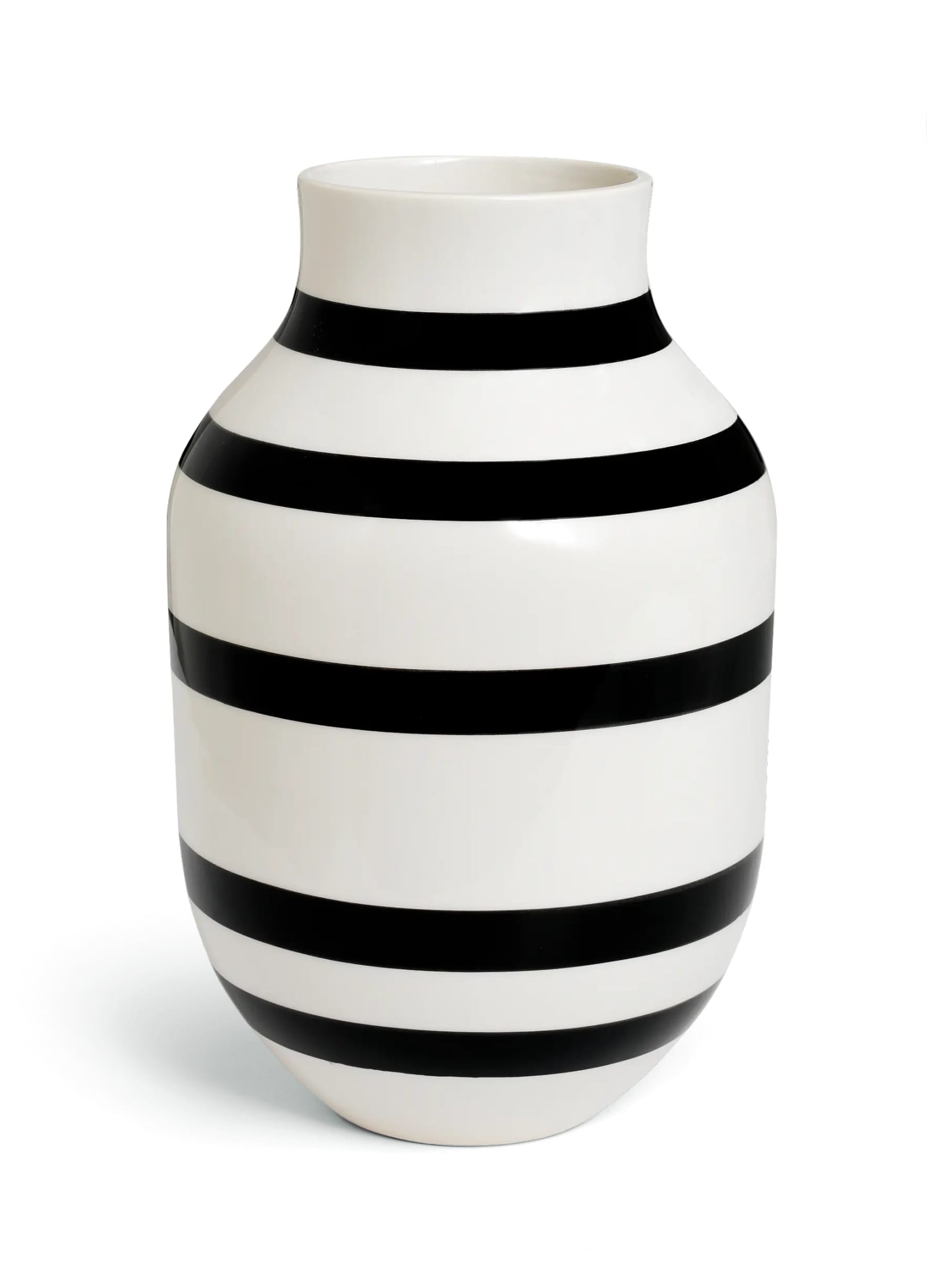 Omaggio vase with black stripes