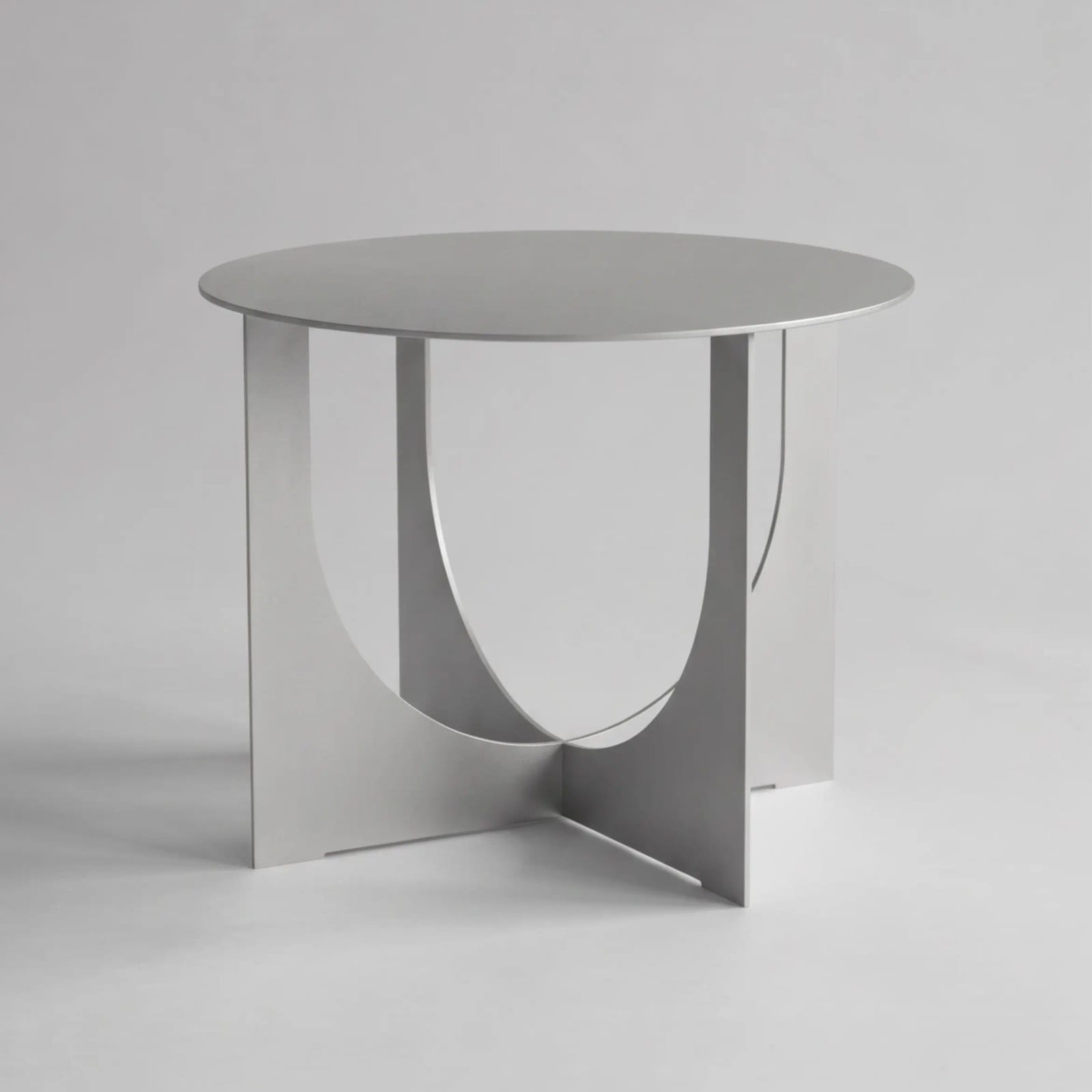 Inverse side table in aluminium