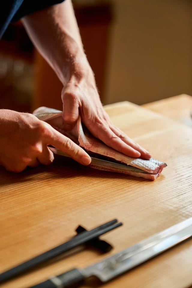 Fish filleted at the counter