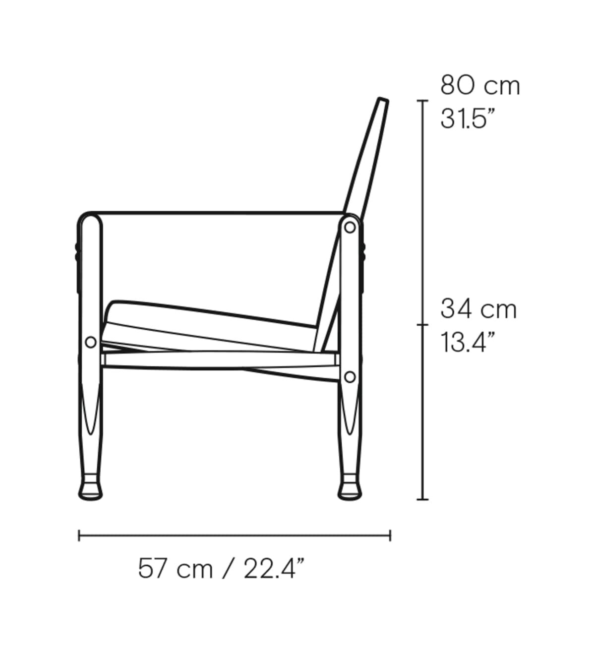 The KK47000 Safari Chair in ash with natural canvas