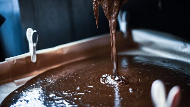Licorice mass poured into a tray