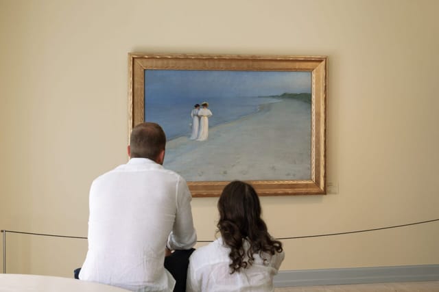 A beach painting by P.S. Krøyer in the galleries