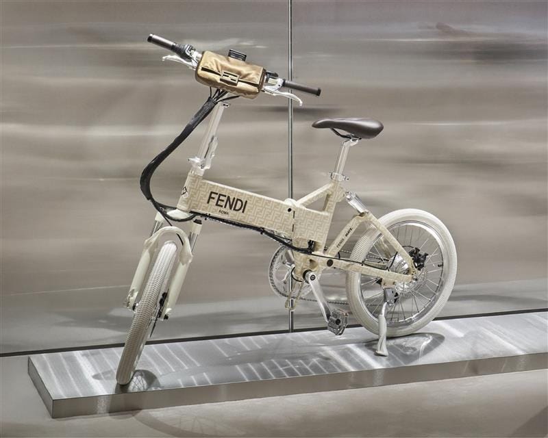 The FENDI x MATE bike with its Baguette bag