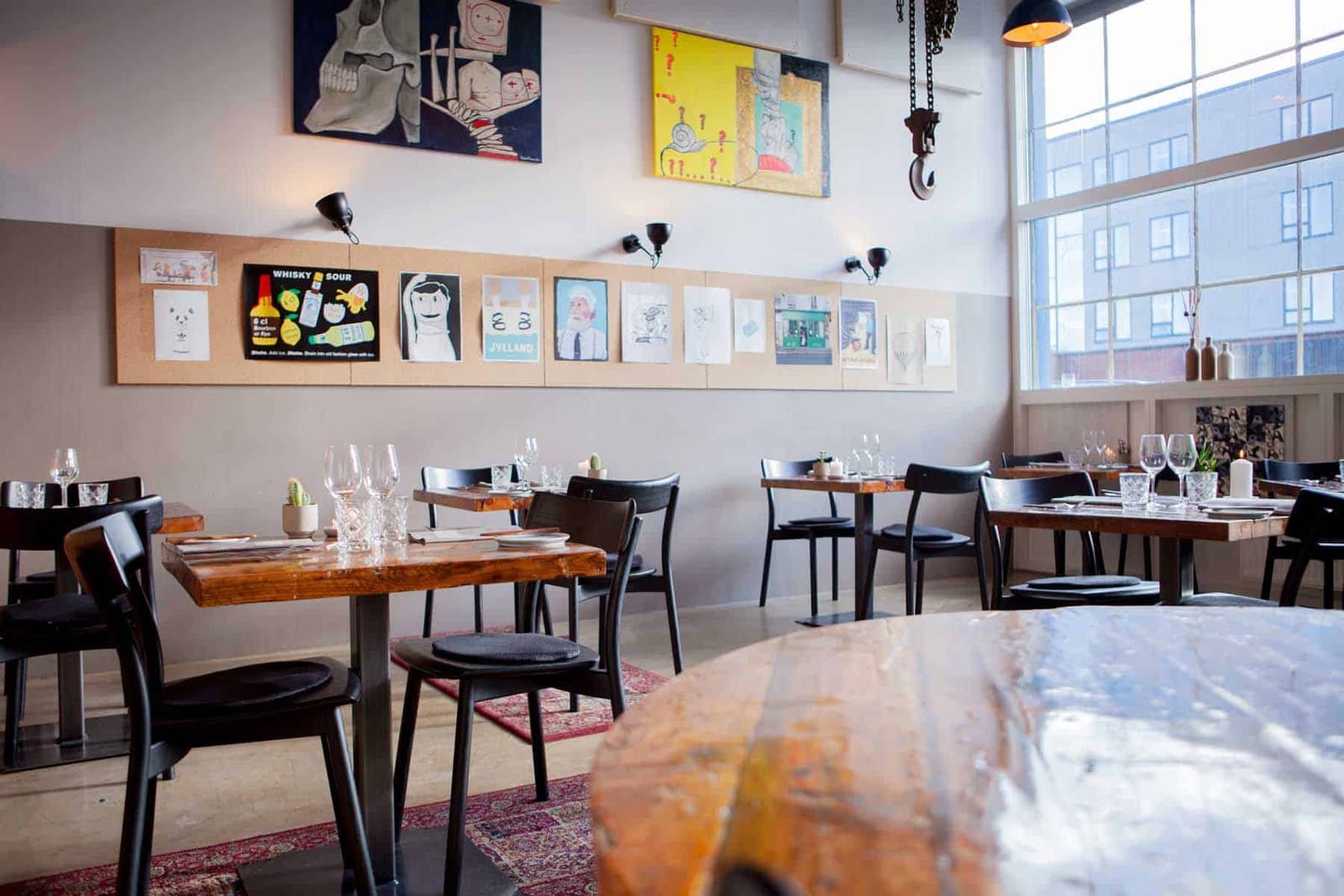 The dining room in the former machine factory