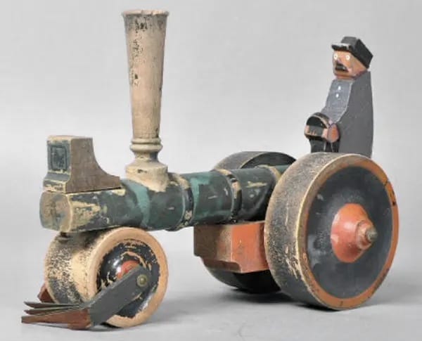 An early Kay Bojesen wooden steamroller