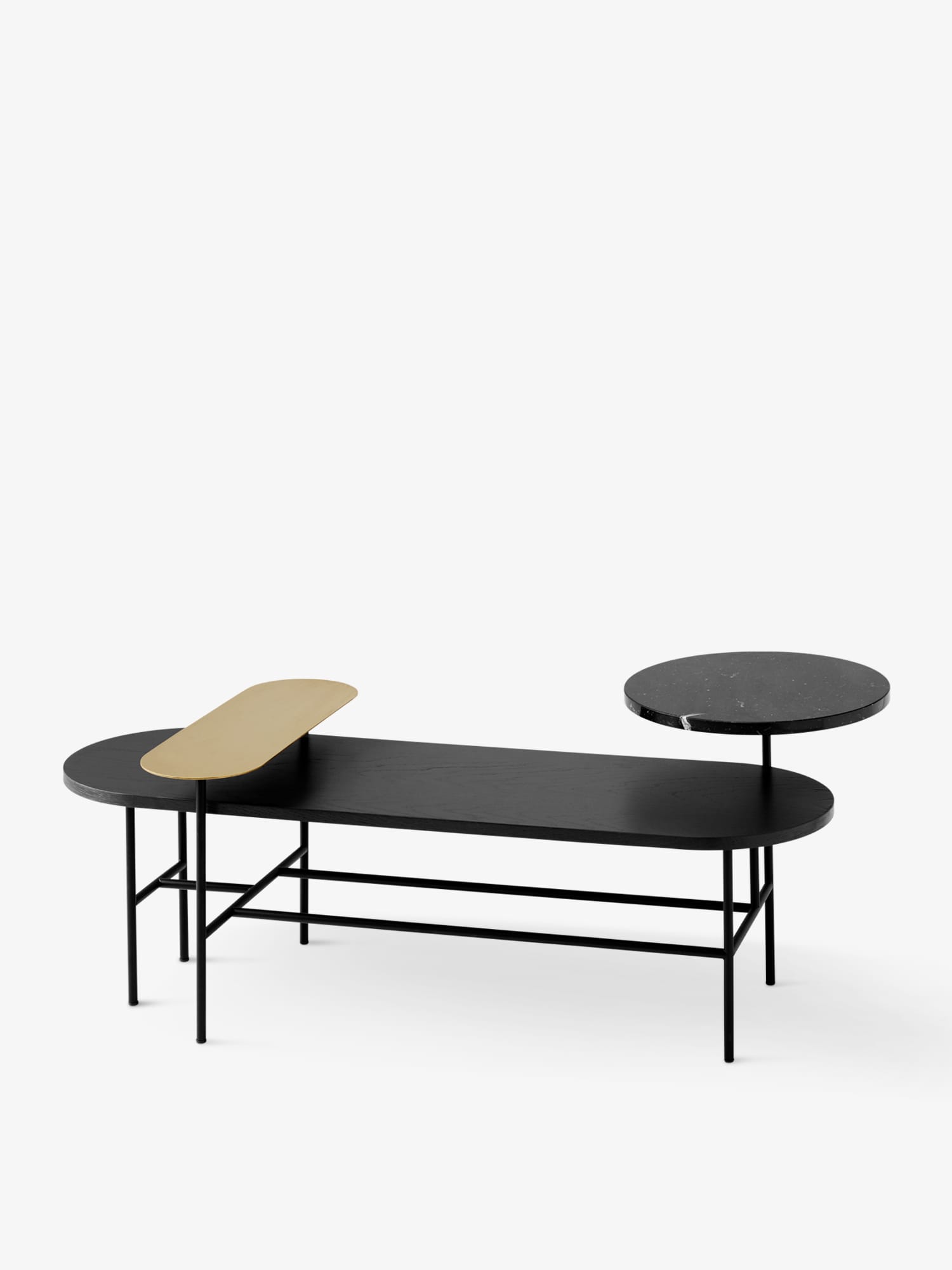 Palette JH7 with brass, black marble and black ash tops
