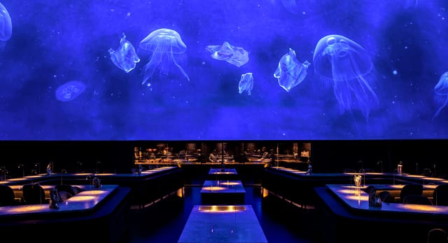 The dining room under the planetarium dome