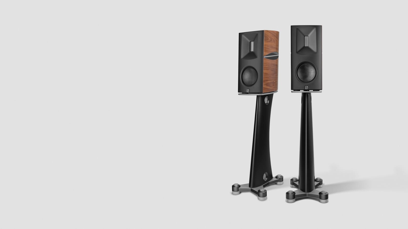 A pair of T1 loudspeakers on their stands