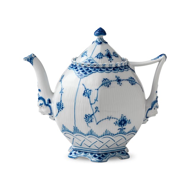 Blue Fluted Full Lace teapot