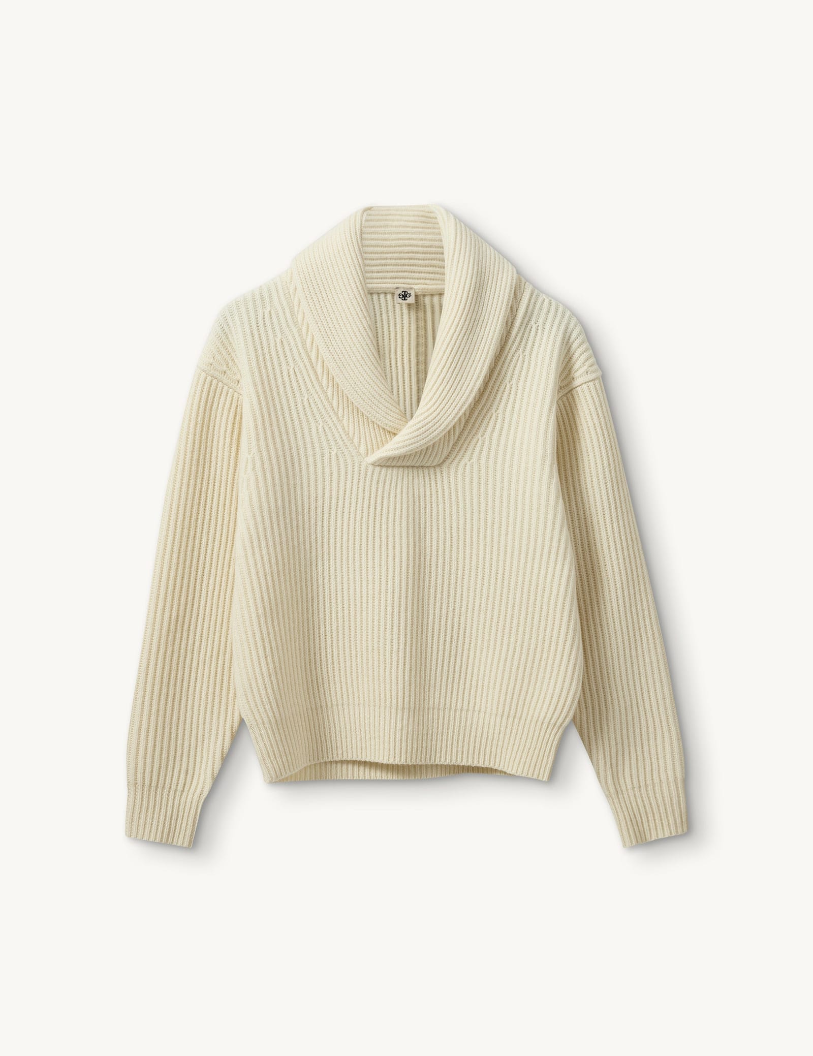 Como crew sweater, ribbed ivory knit