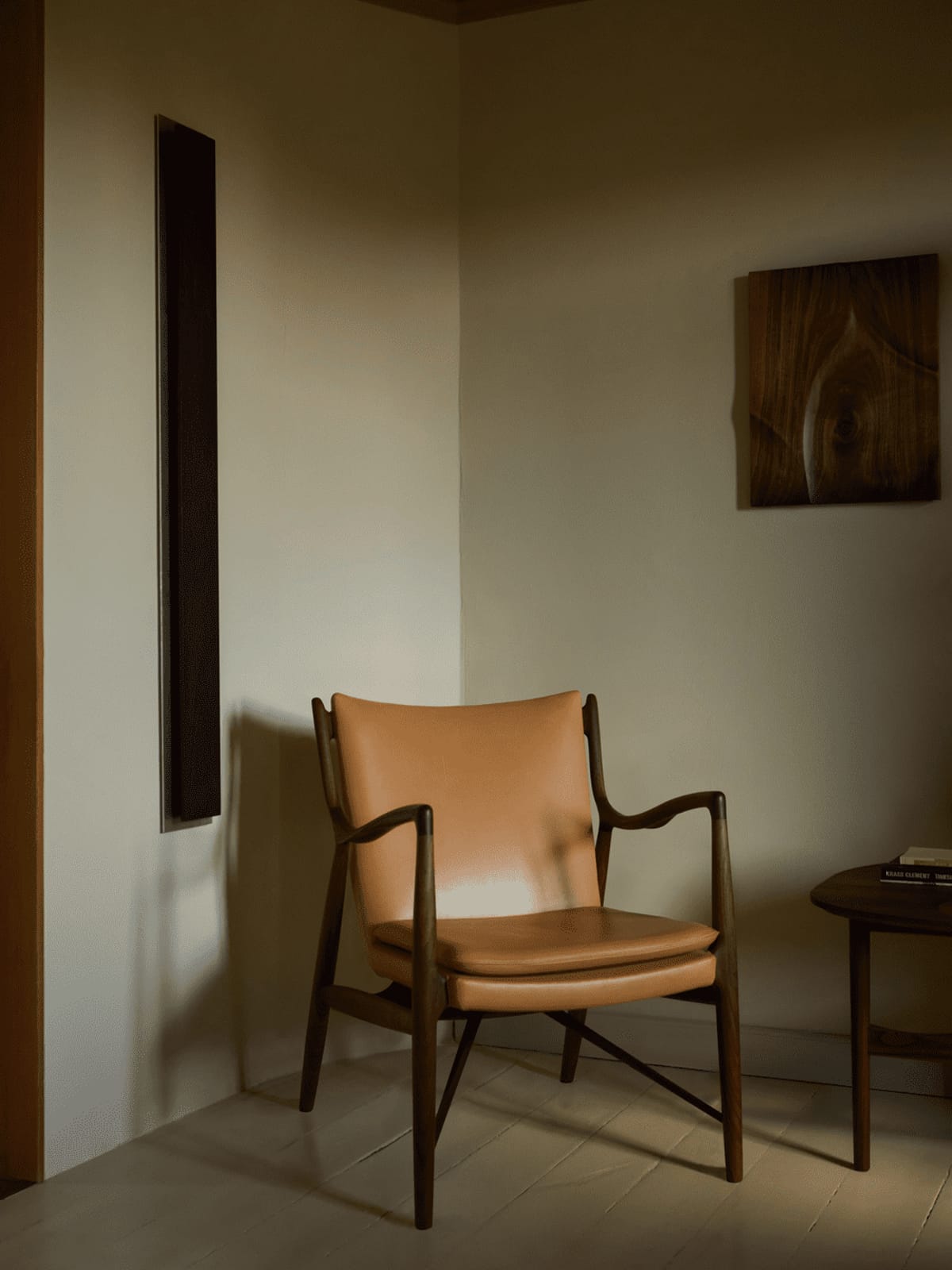 The 45 Chair in walnut with leather