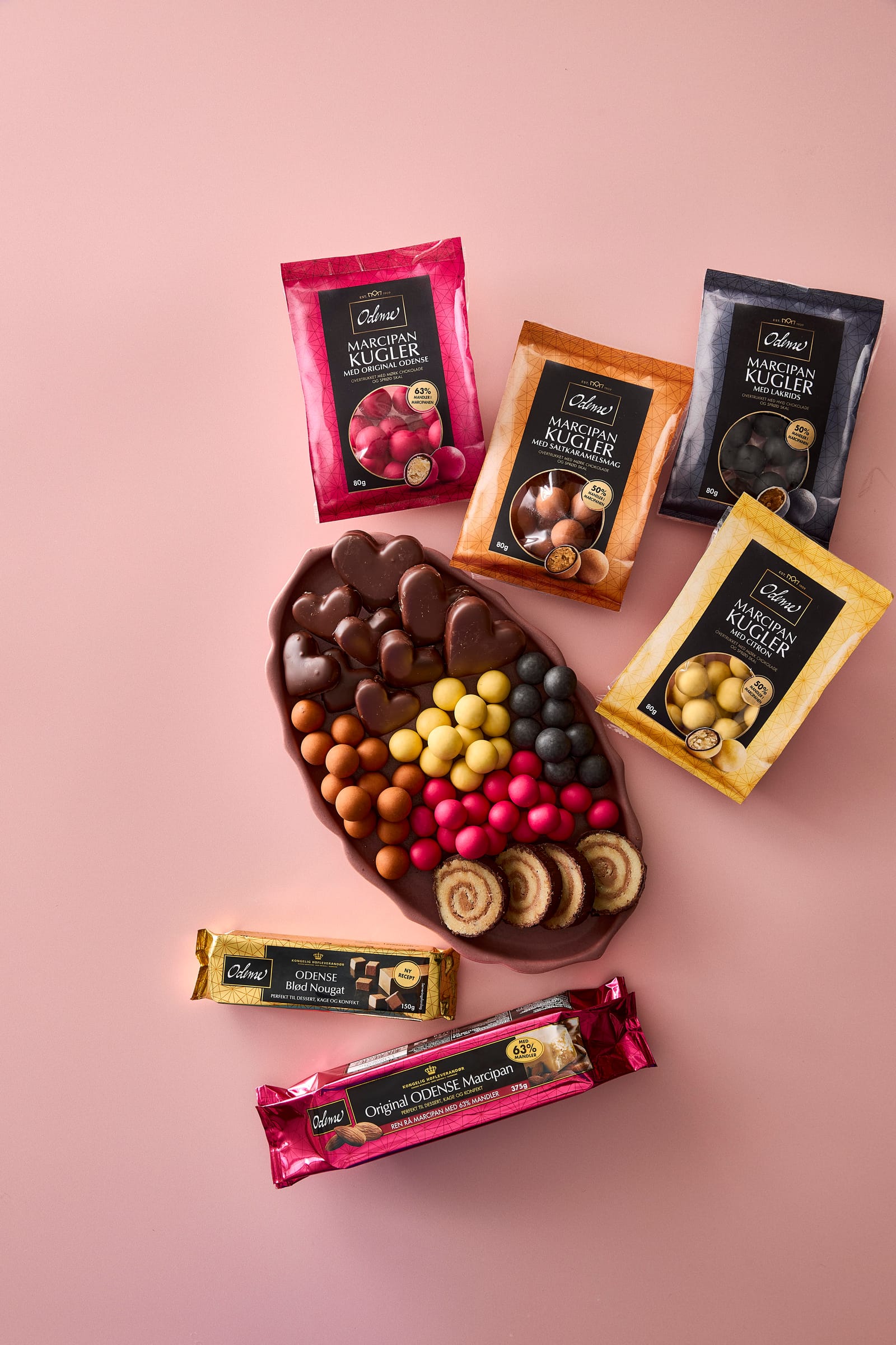 Marzipan balls and chocolate-coated marzipan