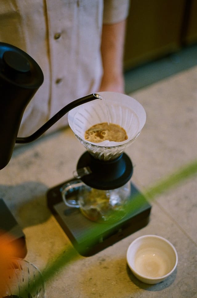 A pour-over at the bar