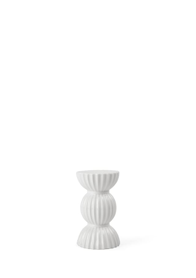 Tura candle holder, white porcelain