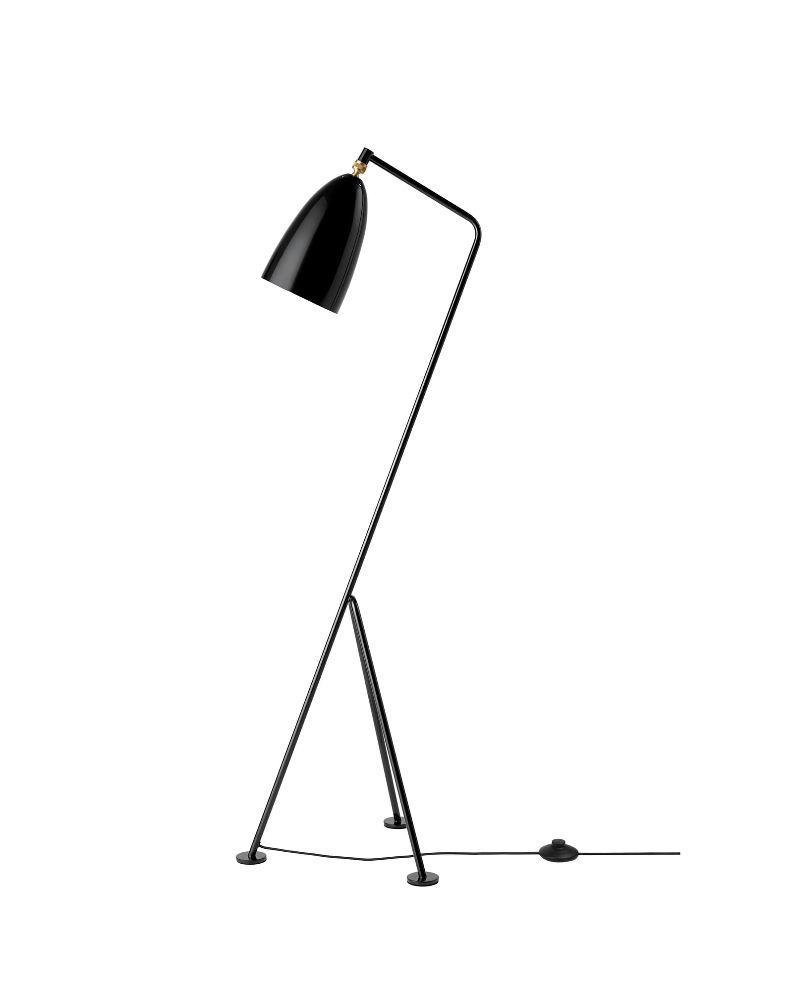 Gräshoppa Floor Lamp in glossy black