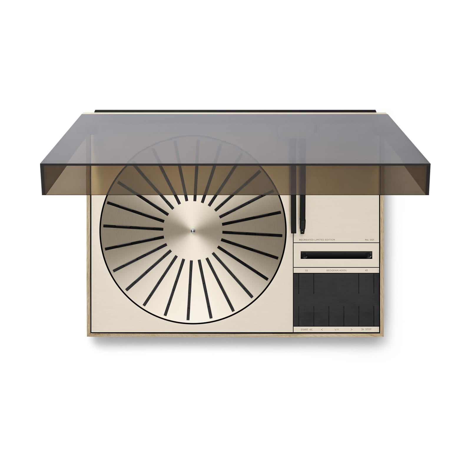 Beogram 4000c with its smoked lid, from the front