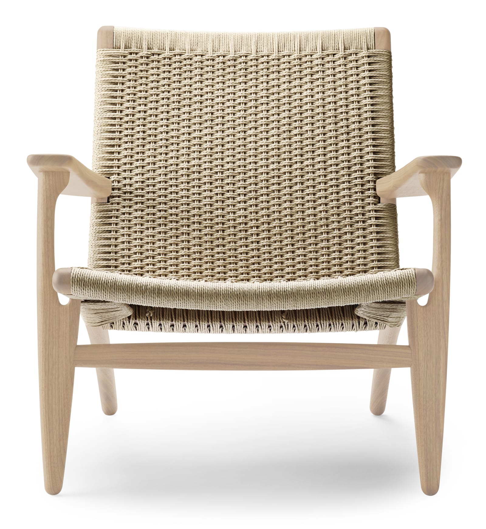 The CH25 in white-oiled oak with natural paper cord