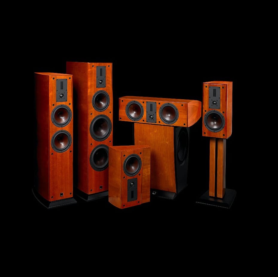 The Helicon range in cherry veneer