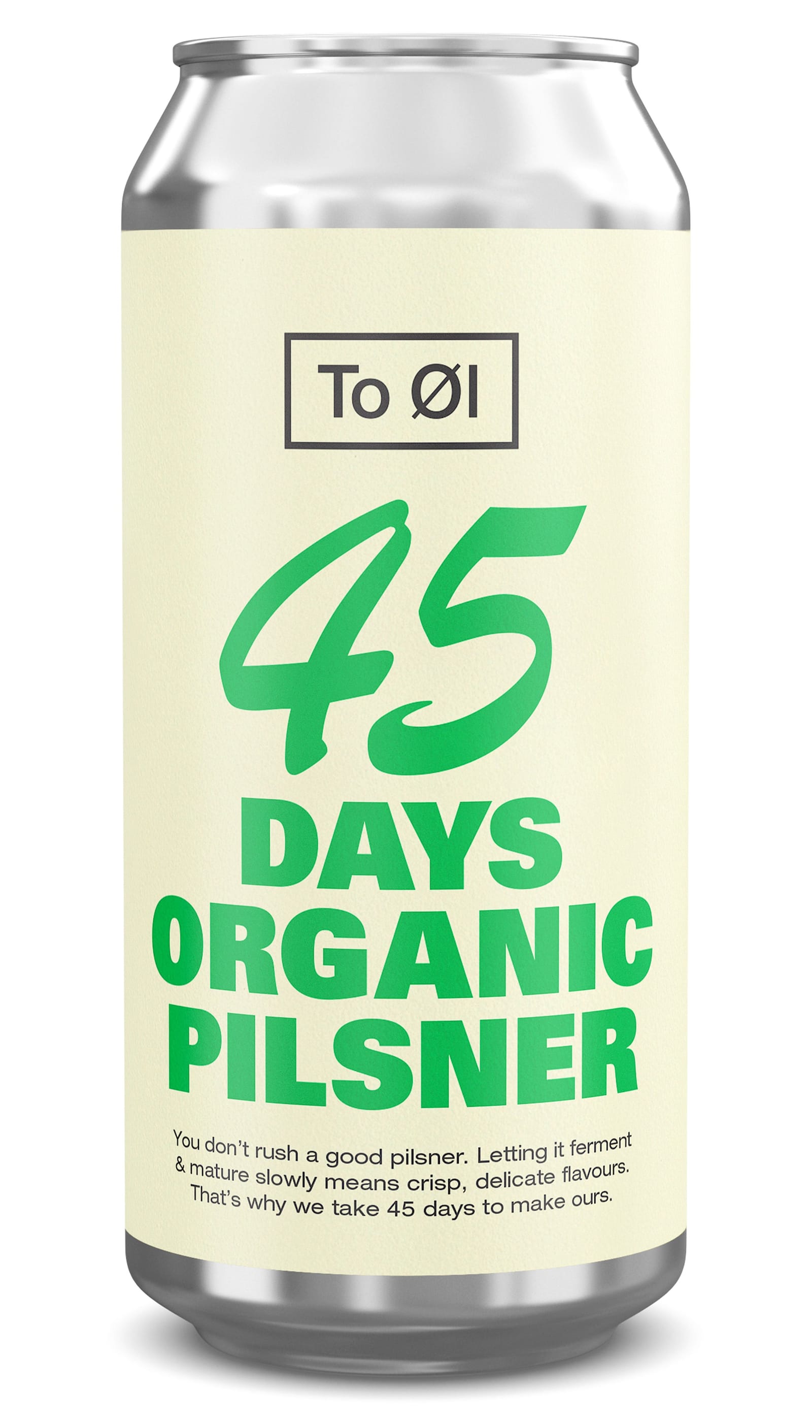 The 44 cl can of 45 Days Organic Pilsner