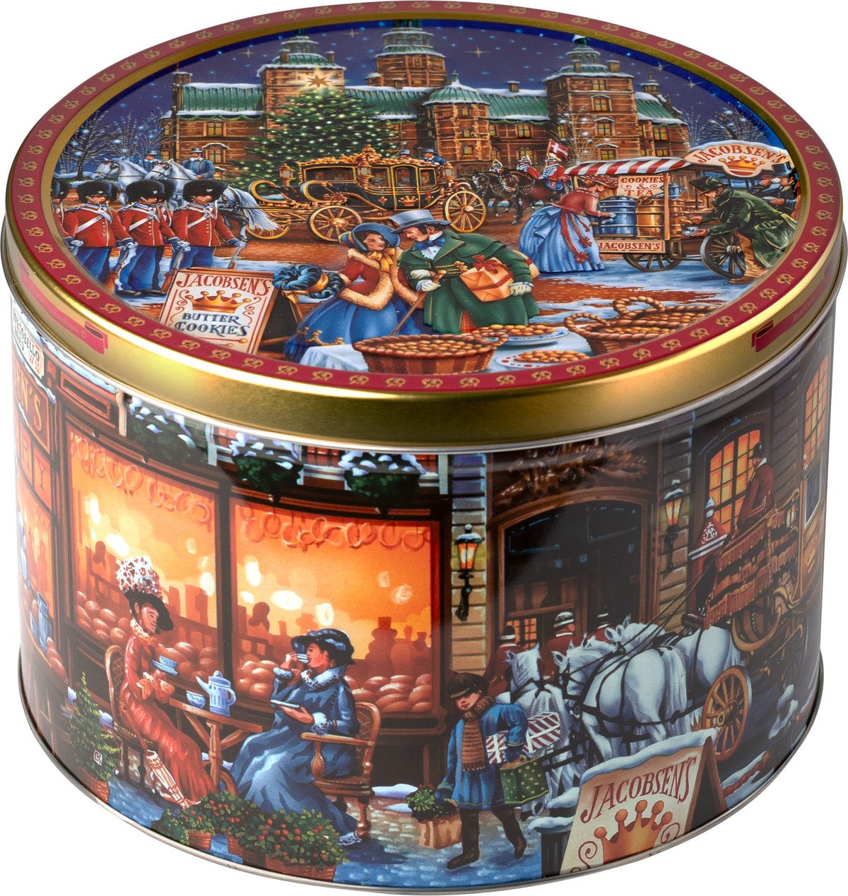 The 1 kg Royal Castle tin, a winter castle scene
