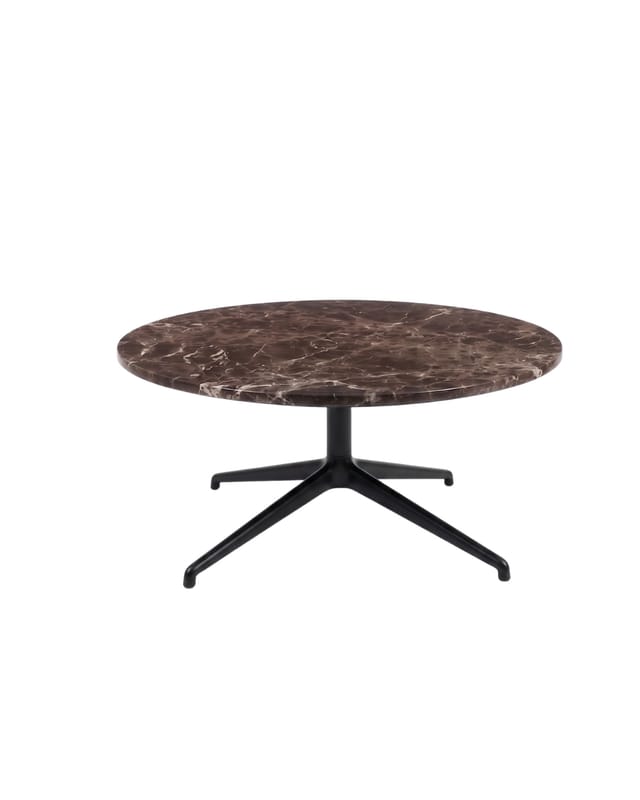 Primum lounge table, dark brown marble top