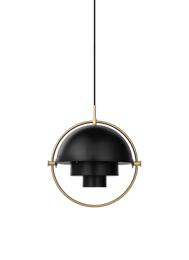 Multi-Lite Pendant in black and brass