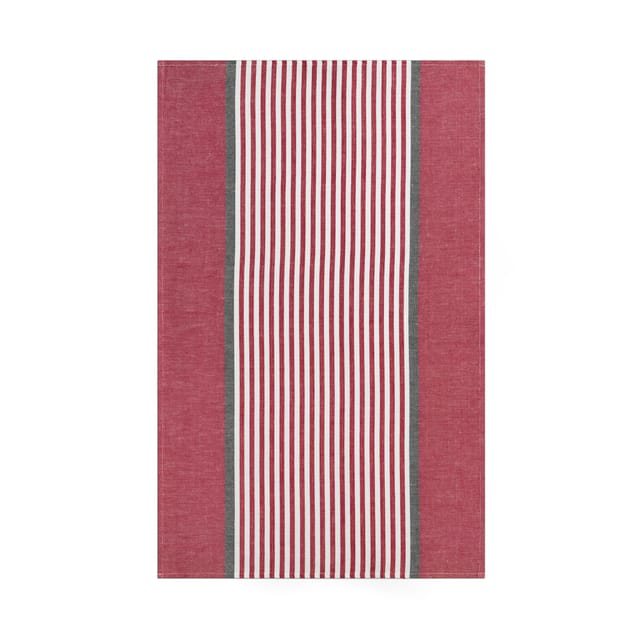Abild tea towel laid flat, showing its stripes