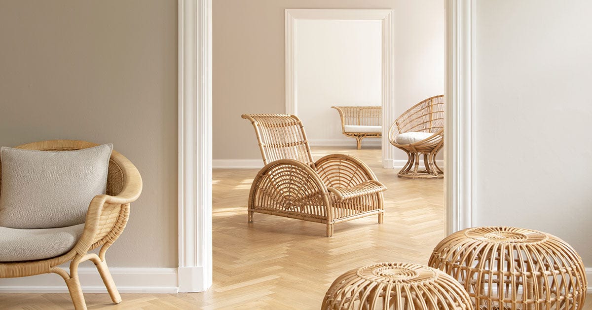 Sika-Design rattan chairs and stools in a room