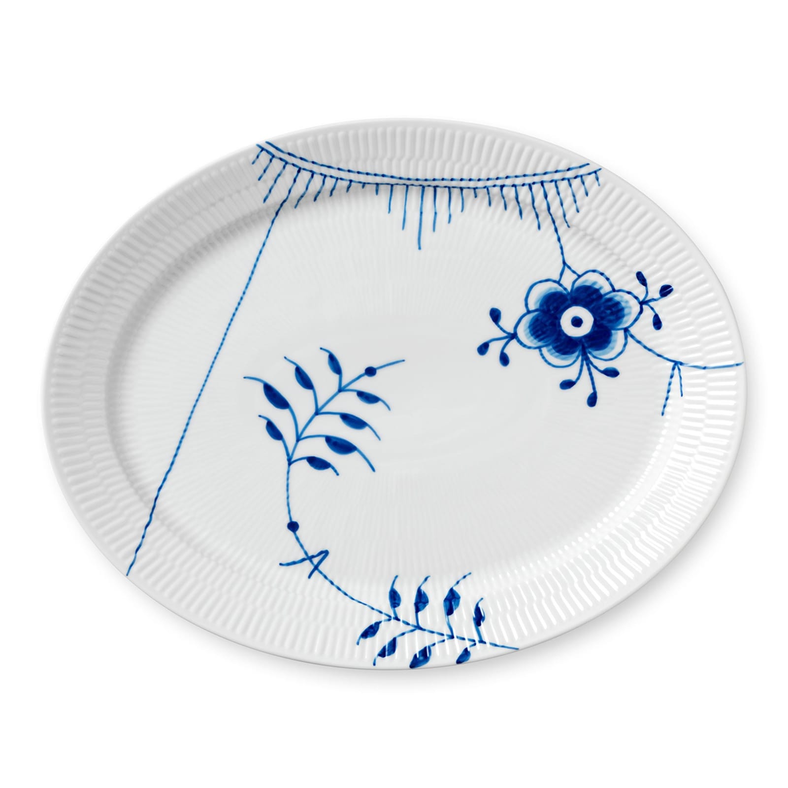 Blue Fluted Mega oval dish