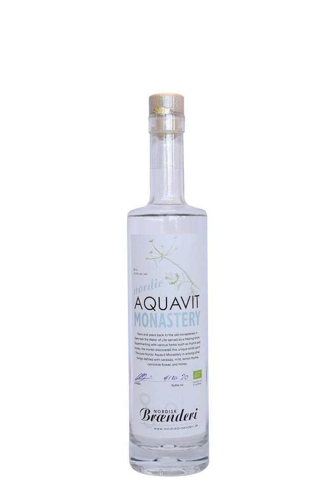 A bottle of Nordic Aquavit Monastery, 50 cl