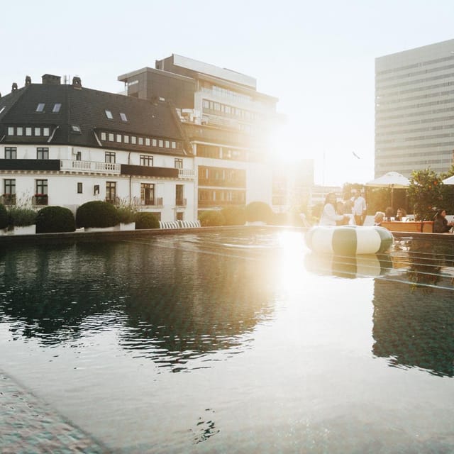 The rooftop pool