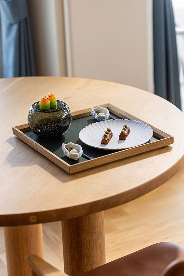 Snacks served on a tray