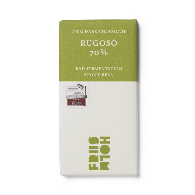 The Rugoso 70% bar in its wrapper