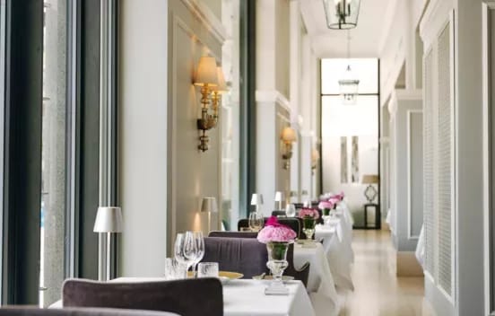 The Marchal dining room at Hotel d'Angleterre