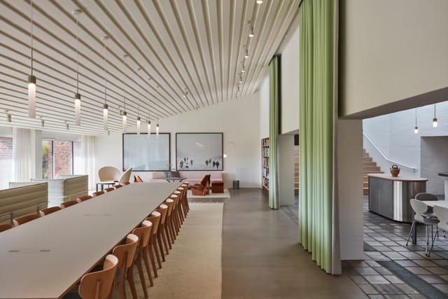 Curtains and upholstery in a Kvadrat showroom