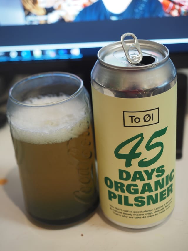 A can of To Øl 45 Days Organic Pilsner