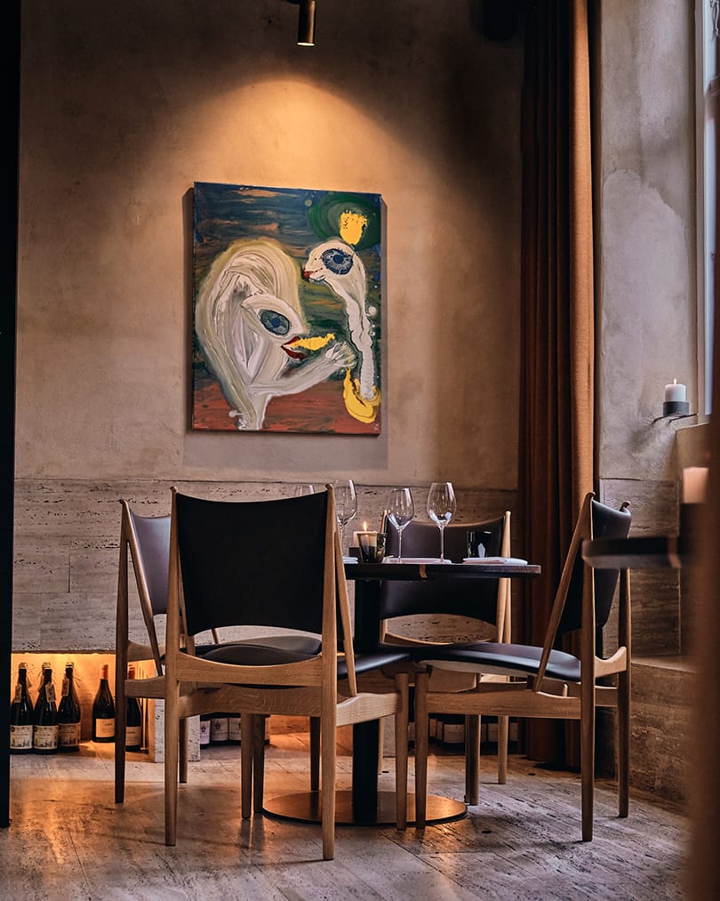 A table in the dining room