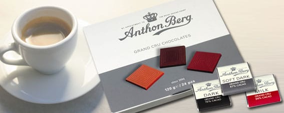 The Grand Cru box with its dark, soft dark and milk pieces