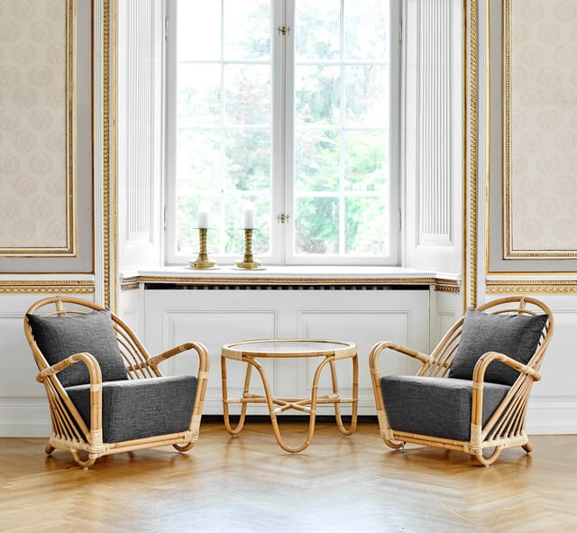 Two Charlottenborg chairs and the matching table