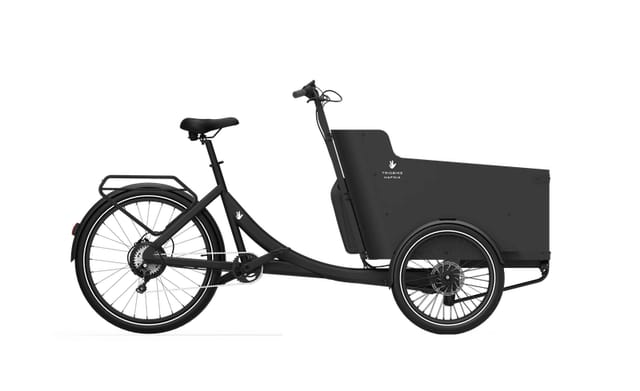 A black Triobike hafnia seen from the side