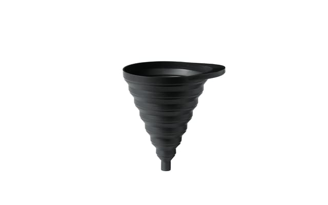 The Funnel in black, opened out