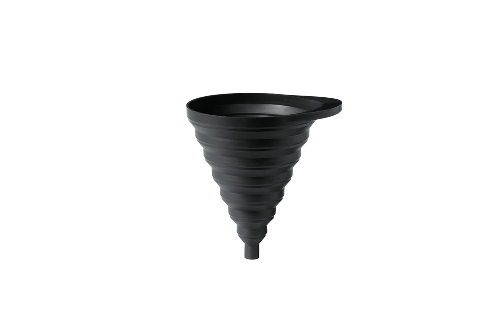 The Funnel in black, opened out