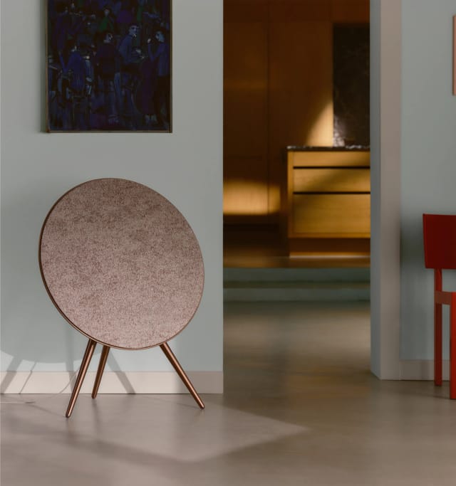 Beosound A9 speaker in a living room