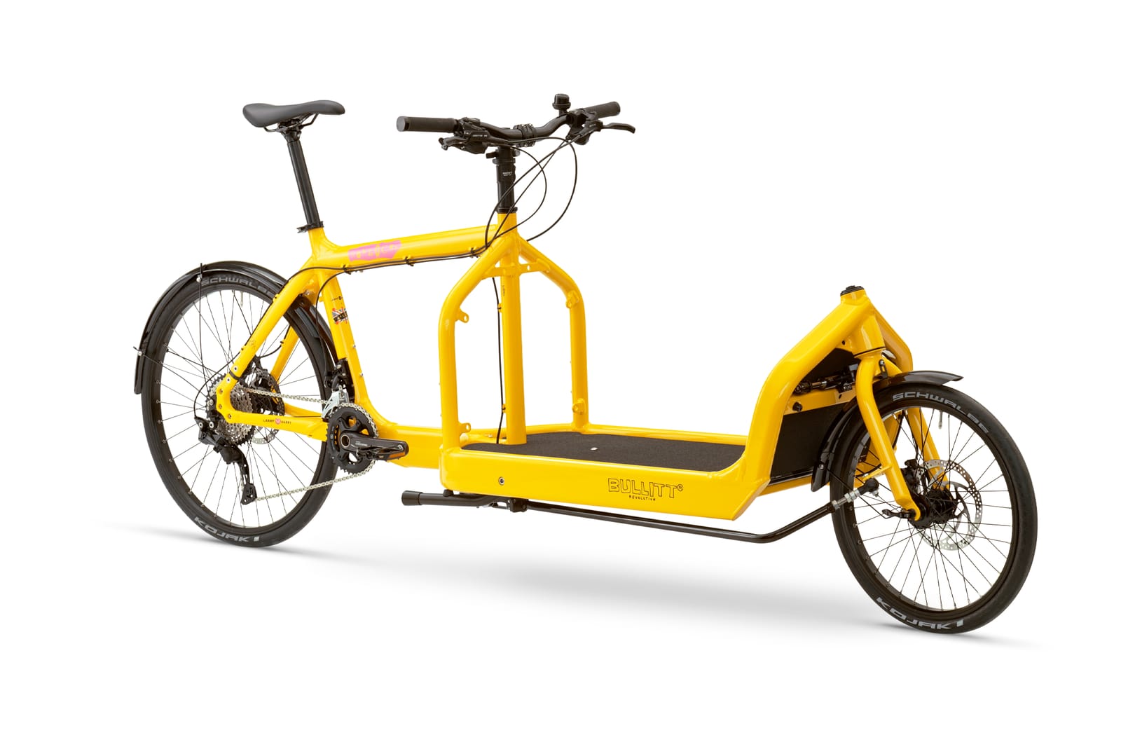 A yellow Original Bullitt with its open cargo platform