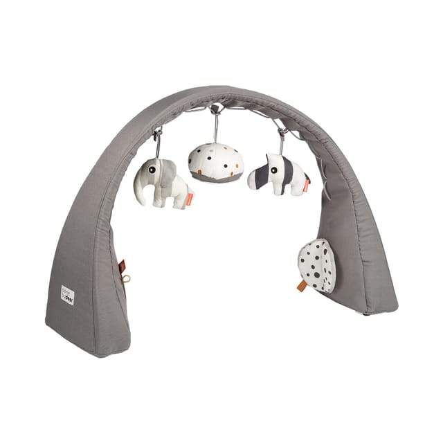 The Activity Gym in grey with its hanging Deer Friends toys