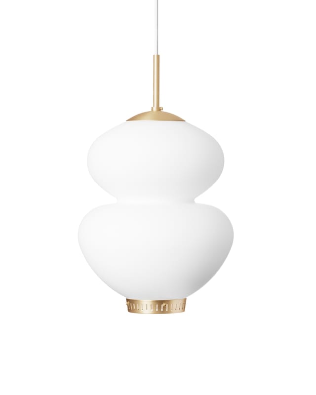 Peanut 250 pendant in opal glass and brass