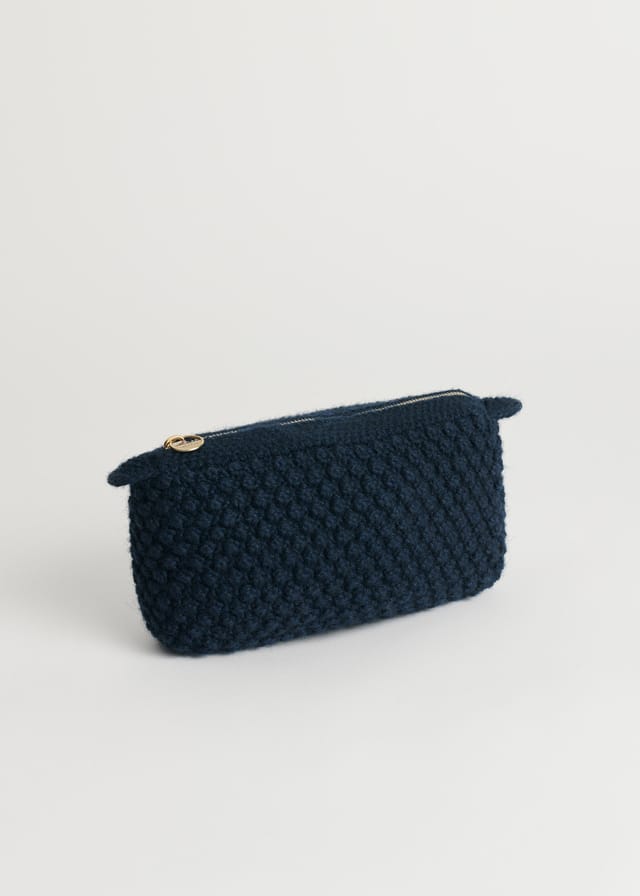 The Helen classic clutch in navy llama wool