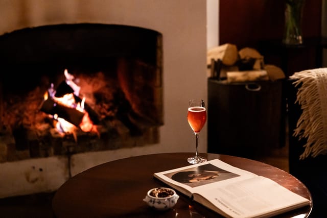 A fire in one of the hotel's sitting rooms