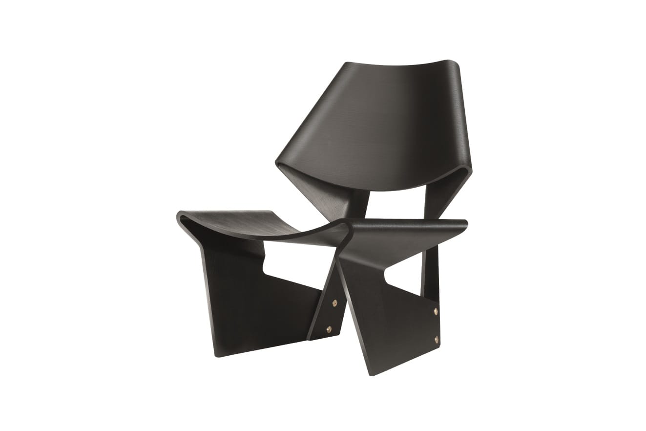 The GJ Bow Chair in black-stained plywood