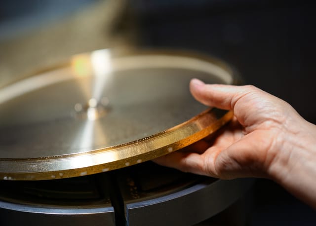 A brass part at the VOLA factory